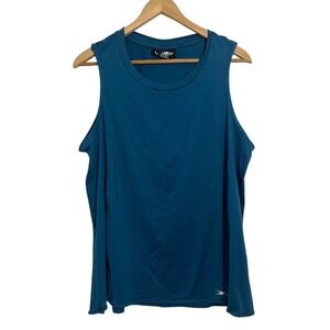 CRANE Teal Blue Racerback Athletic Tank Top Womens Size Large Workout Gym